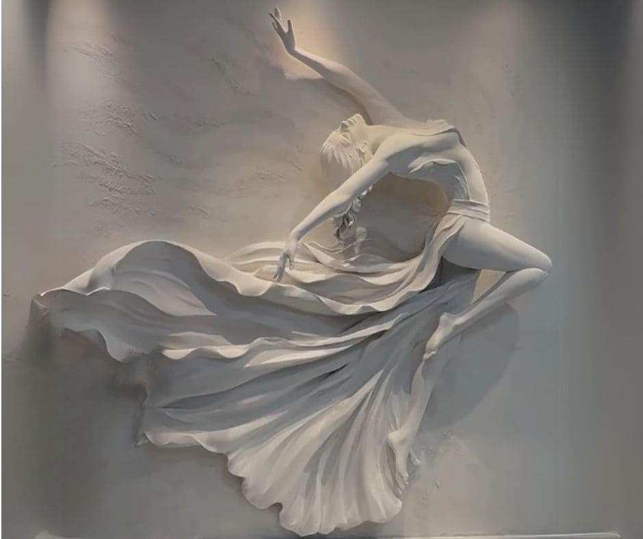 Obra de yeso en relieve de Hossein Behzadi